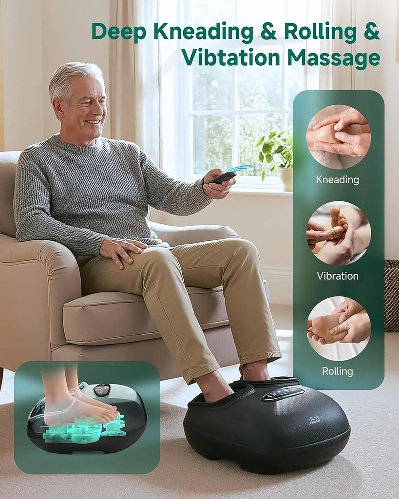 Масажер для ніг Snailax Shiatsu з підігрівом, компресією та пультом - фото 7