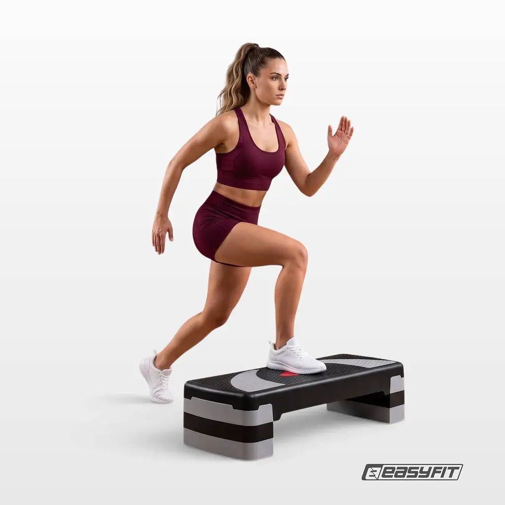 Степ-платформа EasyFit Step-B 3-ступінчаста чорно-сіра  - фото 9