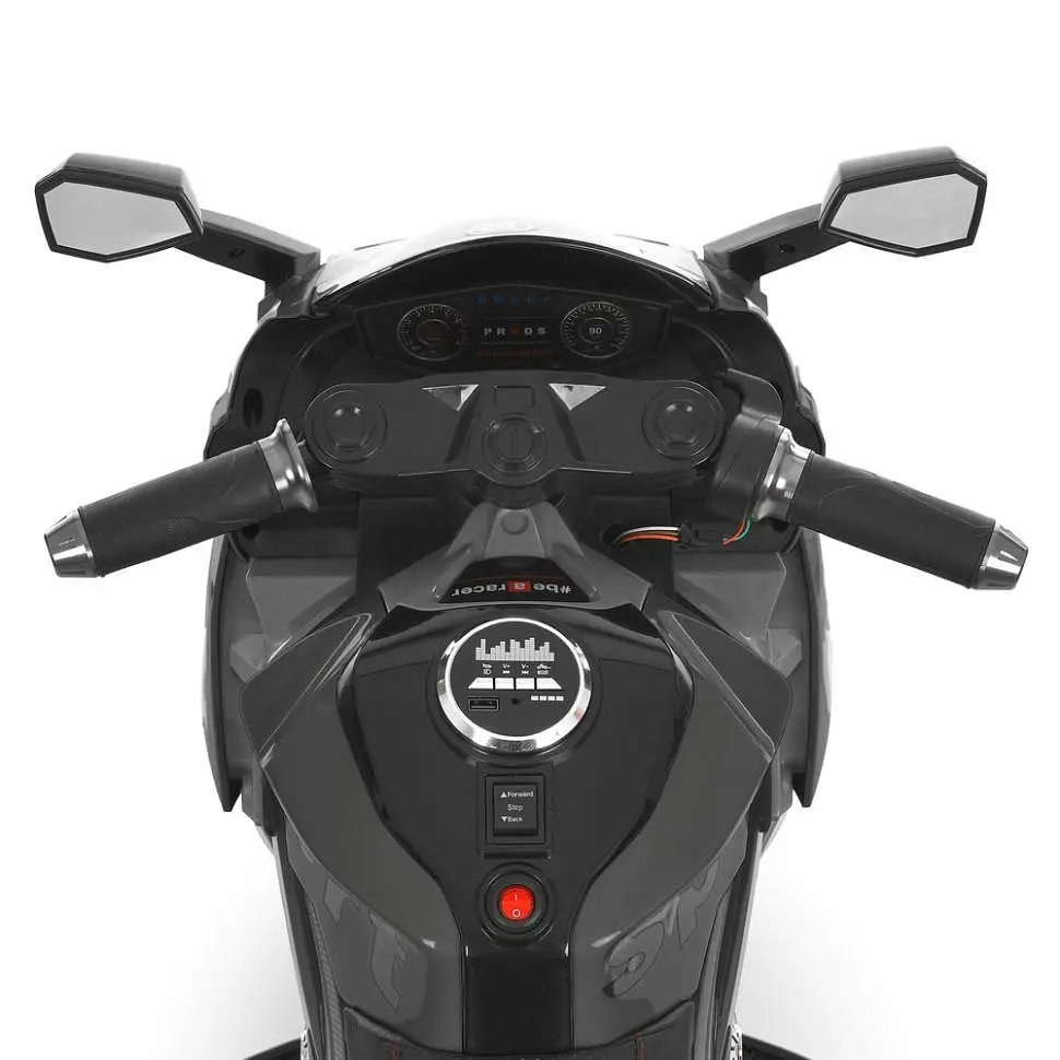 Дитячий електричний мотоцикл Bambi Racer 12V одномісний до 30 кг Чорний (DE-169-E-999) - фото 5
