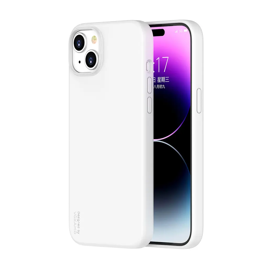 Рідкий силіконовий чохол Vokamo для iPhone 15 із магнітом MagSafe White Soft Touch - фото 2
