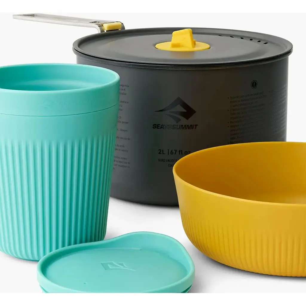 Набір посуду Sea to Summit Frontier UL One Pot Cook Set М, на 1 персону (каструля 2 л+миска М+чашка) для походів Різнокольоровий - фото 2