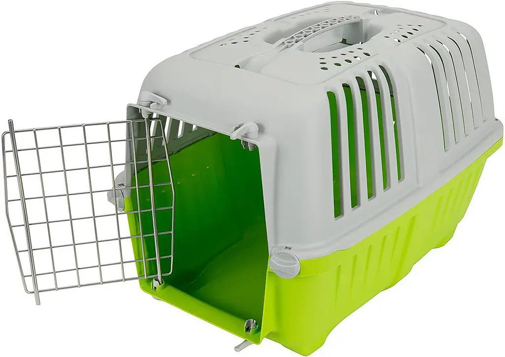 Переноска для животных 55x36x36 см MPS PRATIKO 2 Green (дверь металлическая) - фото 2