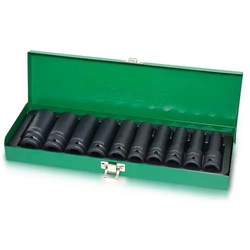 Комплект довгих головок торцевих ударних 1/2" 10-24мм 10од. Toptul hoz0007652
