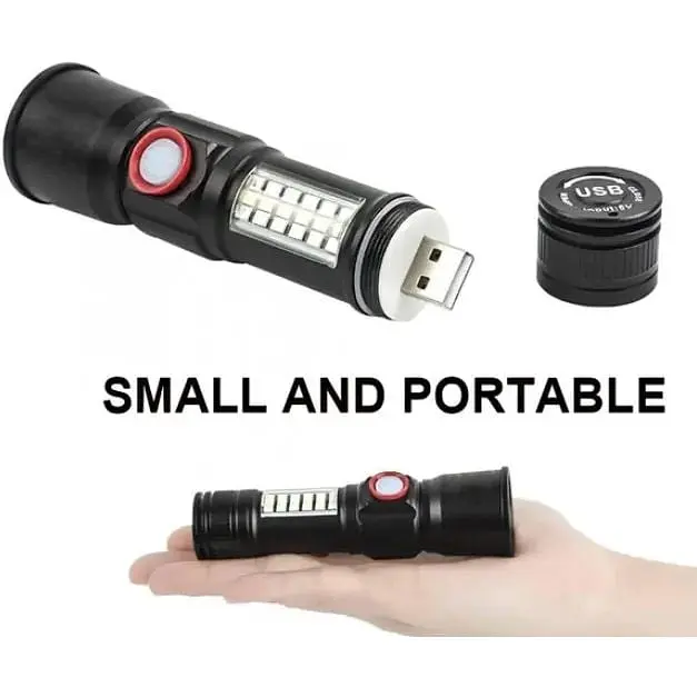 Ручний ліхтар RB-269 акумуляторний бічним світлом та зумом LED Р50+5SMD USB Zoom - фото 5