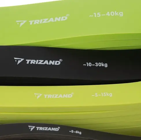 Набор латексных лент для упражнений Trizand 24305 (4 шт), резиновые петли для фитнеса и подтягиваний с дверным креплением - фото 7