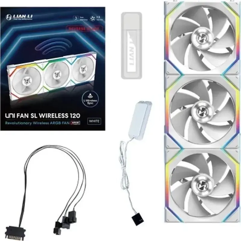 Кулер до корпусу Lian Li Uni Fan SL WIRELESS 120-3 REVERSE BLAD (G99.12RSL1W3W.00) - фото 6