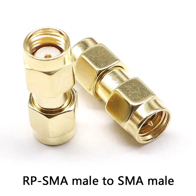 SMA переходник коннектор с RP-SMA male на SMA male со штырьком с 1-й стороны (100936) - фото 3