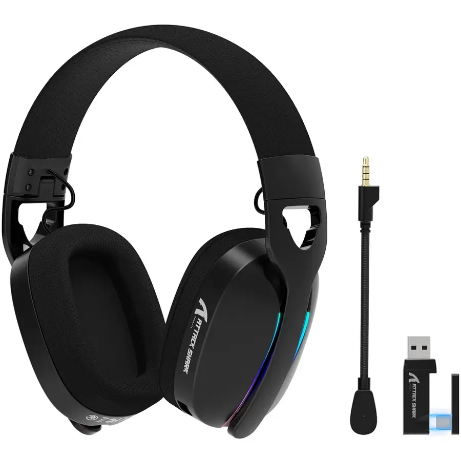 Ігрова гарнітура Attack Shark L90 Wireless,2.4GHz/Bluetooth/3.5mm PS4/PS5/Switch/Xbox/Mac/PC Black - фото 2