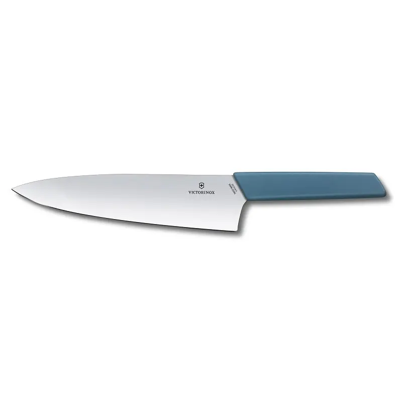 Кухонний ніж Victorinox Swiss Modern Carving лезо 20см широк. з син. ручкою (блістер) - фото 2