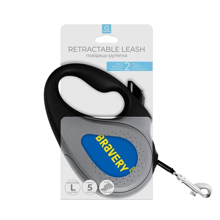Повідець-рулетка для собак Waudog R-leash малюнок Сміливість L до 50 кг 5 м - фото 2