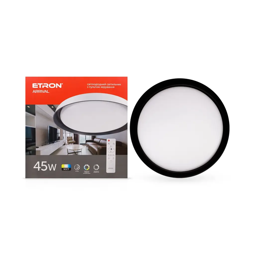 Світлодіодний світильник Smart ARRIVAL 1-ESP-2000 45W Black&White IP20 ETRON - фото 2