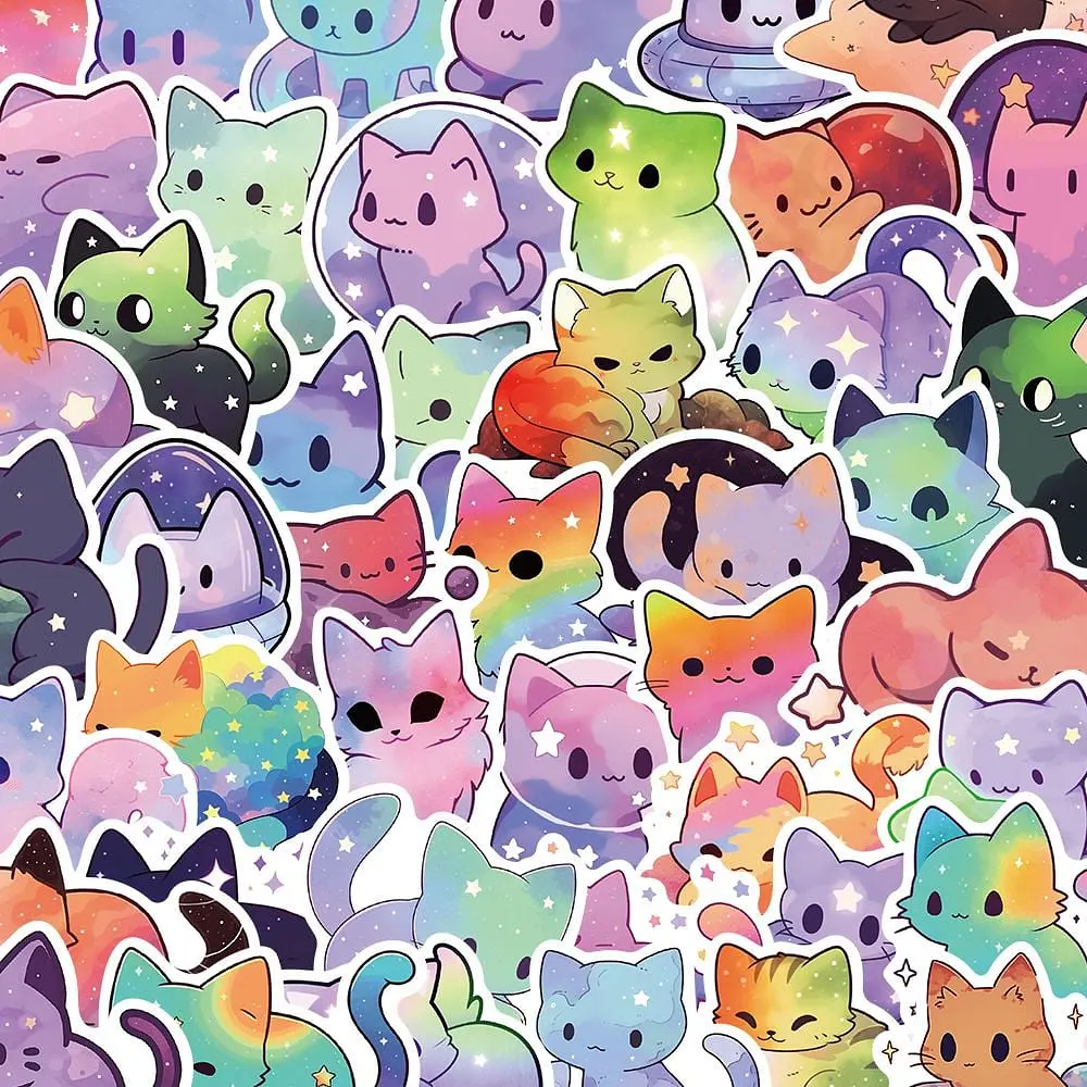 Стикерпак GeekLand Space cats 50 штук - фото 2