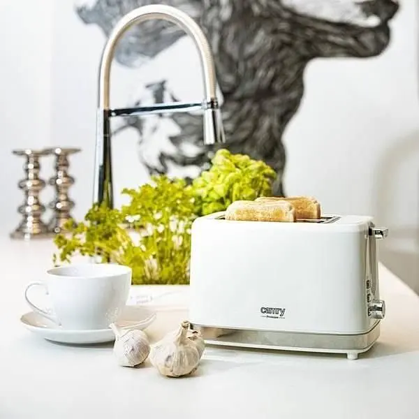 Тостер + підставка для булочок Camry CR 3219 900 Вт 6 режимів нержавіюча сталь автовідключення білий - фото 7
