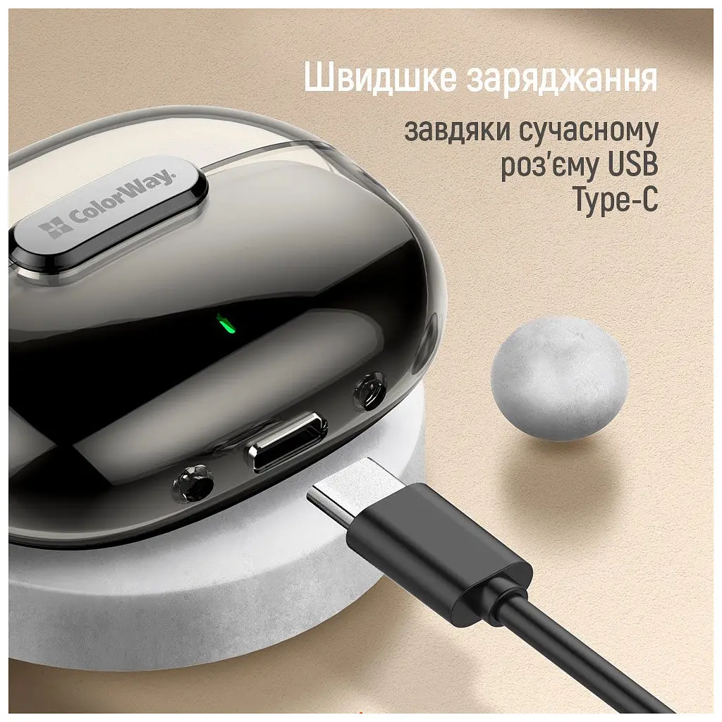 Навушники ColorWay Slim TWS-2 Earbuds Black (CW-TWS2BK) - фото 7