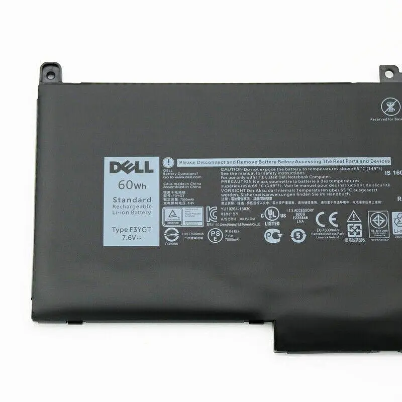 Акумулятор для ноутбука Dell 7280 7290 E7280 E7290 7380 7390 E7380 E7390 7480 7490 E7480 E7480 (F3YGT 7.6V 60Wh) - фото 2