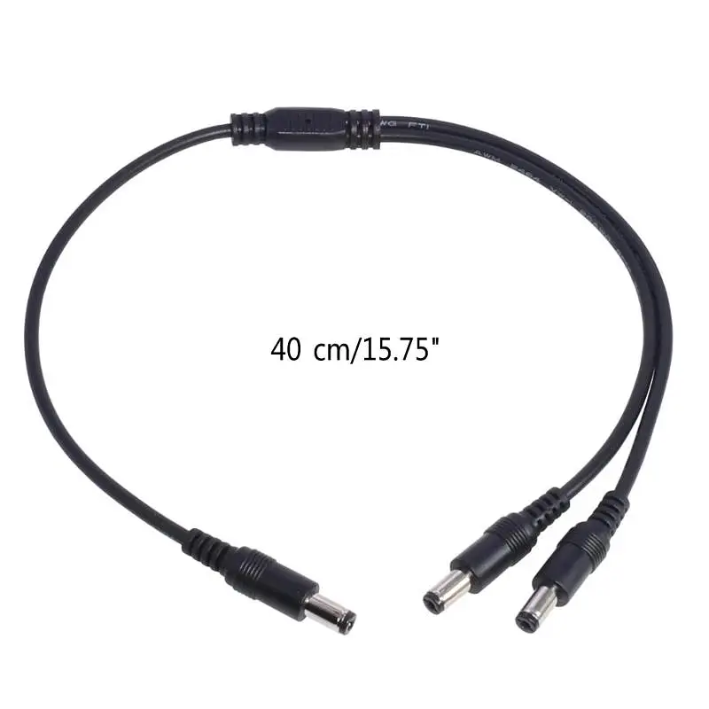 Розгалужувач живлення 0,4м DC12V 5.5*2.1мм тато-2*тато для ip-камери, роутера, медіаконвертера, безперебійника 40см (чорний) - фото 2