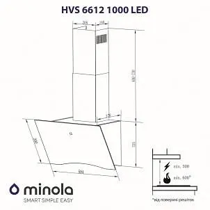 Похила витяжка Minola HVS 6612 1000 BL LED - фото 10