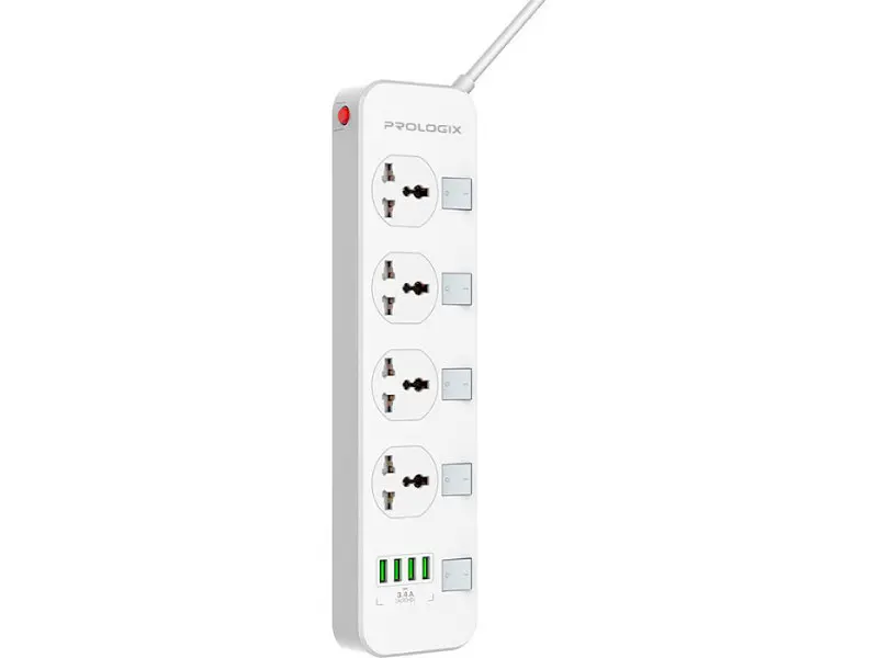 Мережевий фільтр PrologiX Premium 2 м, 4 розетки 4xUSB White (PR-SC4408W) - фото 3