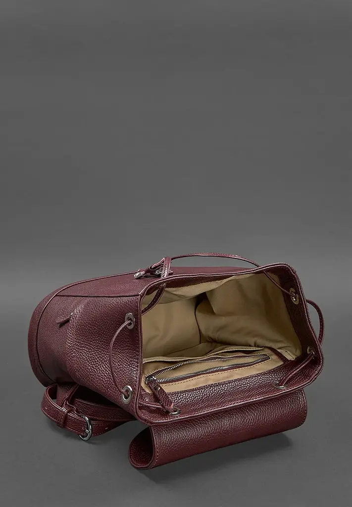 Кожаный женский рюкзак Олсен марсала - фото 6