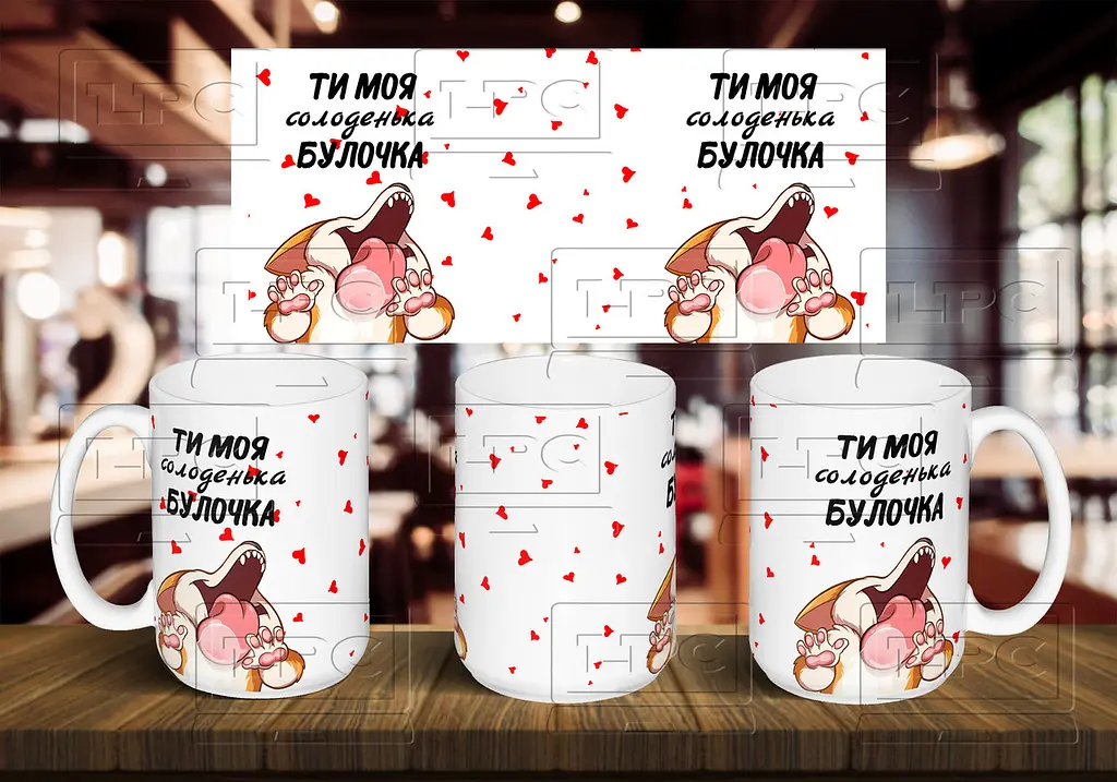 Чашка "Ти моя солоденька булочка" 425 мл Помаранчева