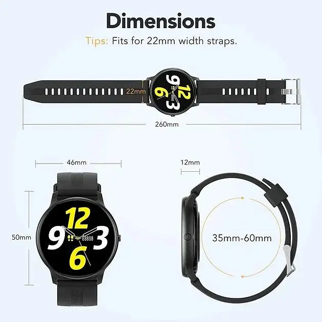 Смарт-годинник Agptek LW11 Black - фото 2