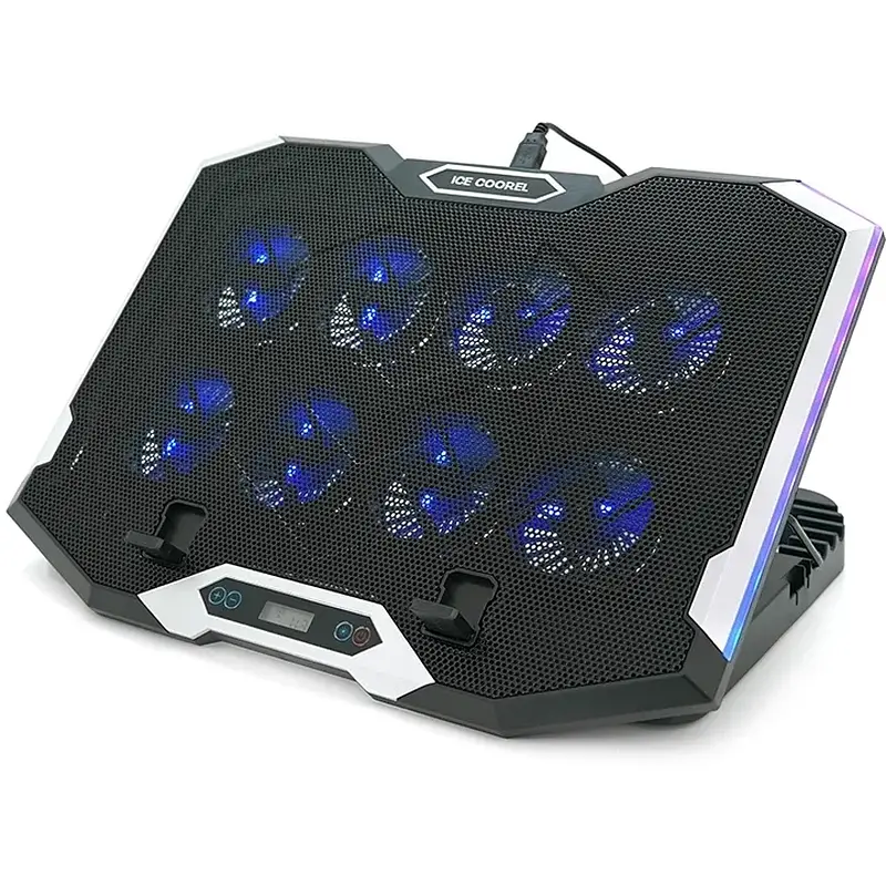 Підставка для ноутбука Ice Coorel K10 10-17" RGB Black (YT35671) - фото 2
