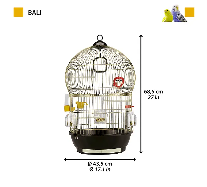 Клітка для канарок та маленьких птахів Ferplast Antique Brass Bali Ø43.5х68.5 см 51018802 - фото 2