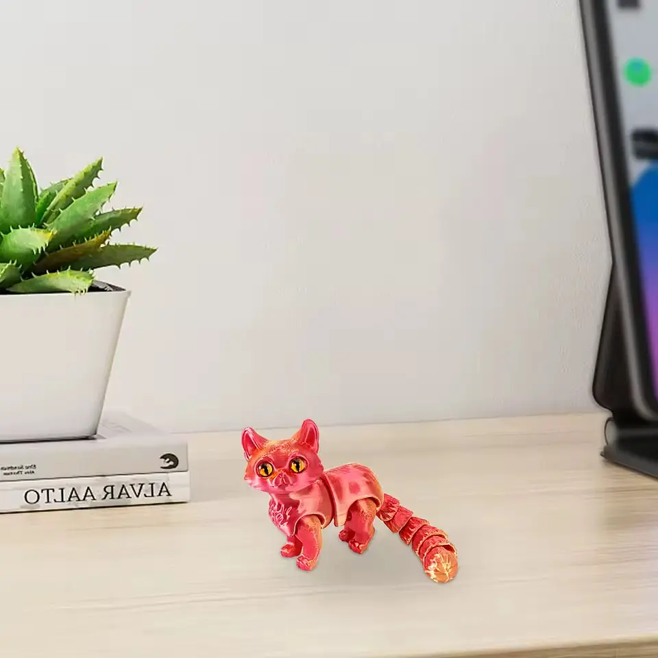Іграшка антистрес 3D Кіт рухливий 16 см помаранчовий (6901560890428) - фото 4