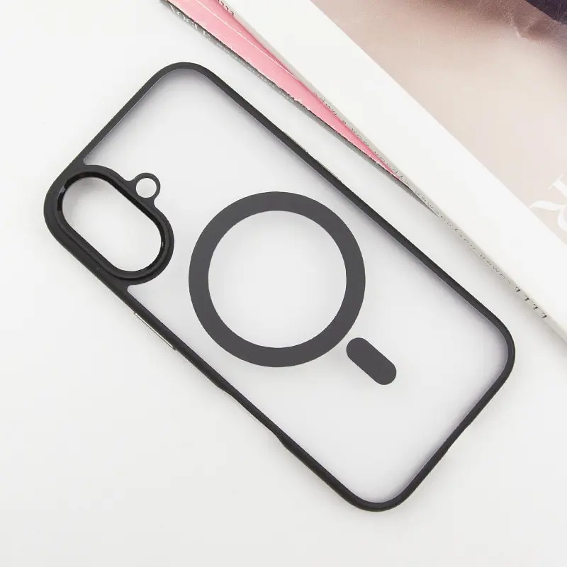 TPU+PC чохол Blueo Skin Friendly Frosted with MagSafe для Apple iPhone 16 (6.1) Чорний / Black - фото 2