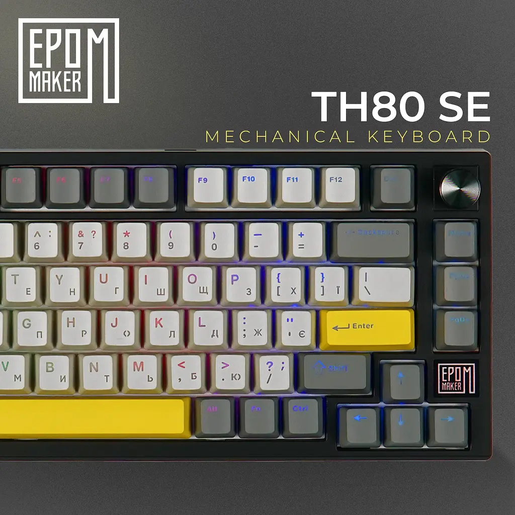 Клавіатура Epomaker TH80 SE Flamingo Black механічна бездротова (TH80-SE-B-F) - фото 13