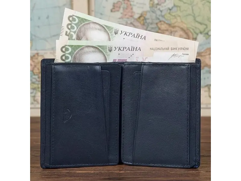 Портмоне унісекс із зернистої шкіри Newcontatto 3603 Темно-синє 8,5х11х2 см TONY PEROTTI acs0032437 - фото 2
