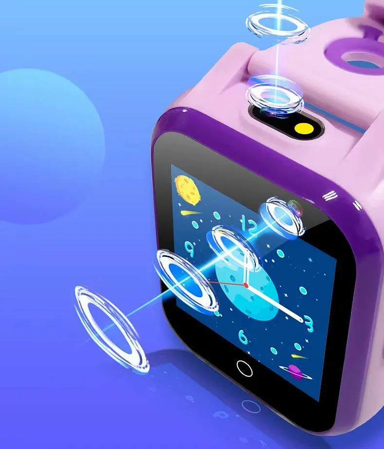 Годинник телефон для дітей Lemfo T8 з GPS відстеженням, SIM-картою, 4G LTE, подвійною камерою, прослушкою, ліхтариком та кнопкою SOS Фіолетовий - фото 8