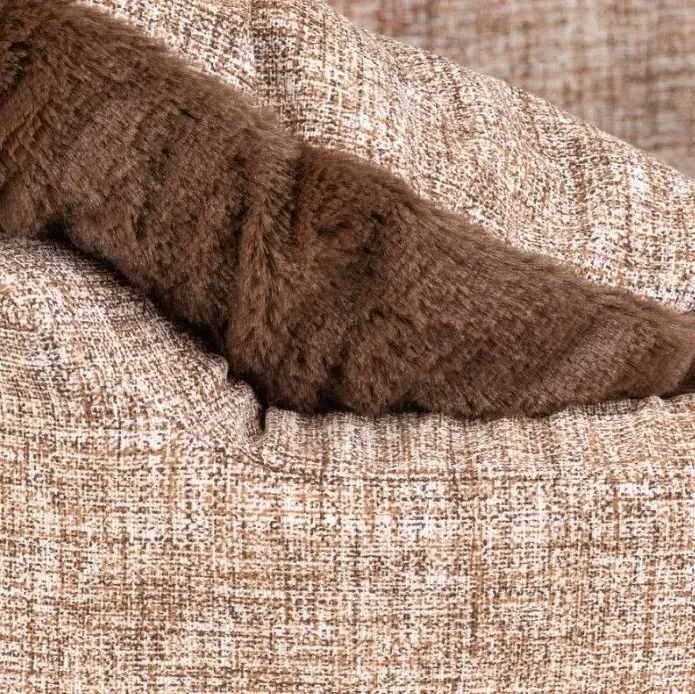 Лежак для котів та собак Ferplast Dandy F 80 зі штучним хутром коричневий 80х55х20 см 82944098 - фото 2
