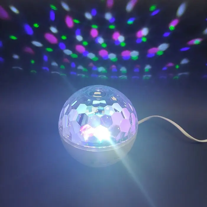 Світлодіодний диско-шар (дискошар) Led magic ball light з Bluetooth і пультом Білий - фото 6