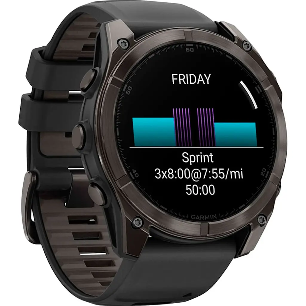 Смарт-годинник Garmin Fenix 8 AMOLED Sapphire 51mm Carbon Gray DLC Titanium with Black/Pebble Gray Silicone Band (010-02905-20/21/63) [115087] - фото 3