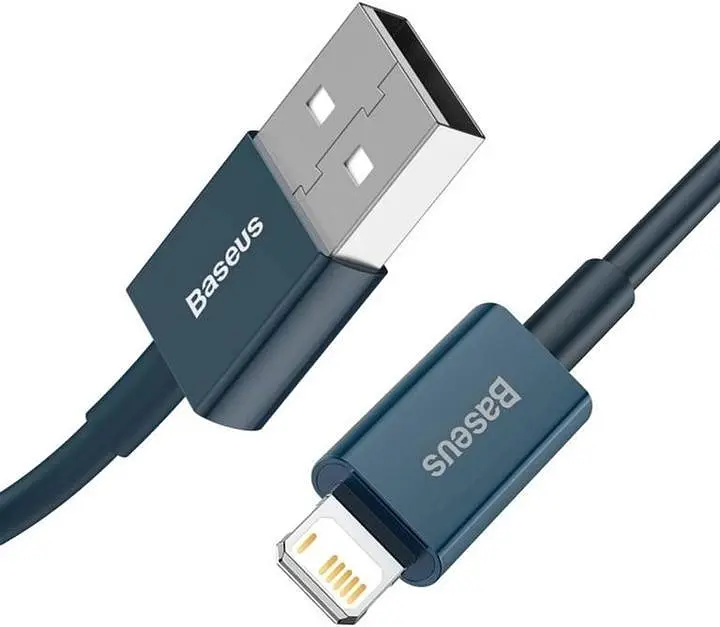 Кабель Baseus Superior Series Fast Charging Data Cable USB to iP 2.4A 2m Blue (CALYS-C03) - фото 2