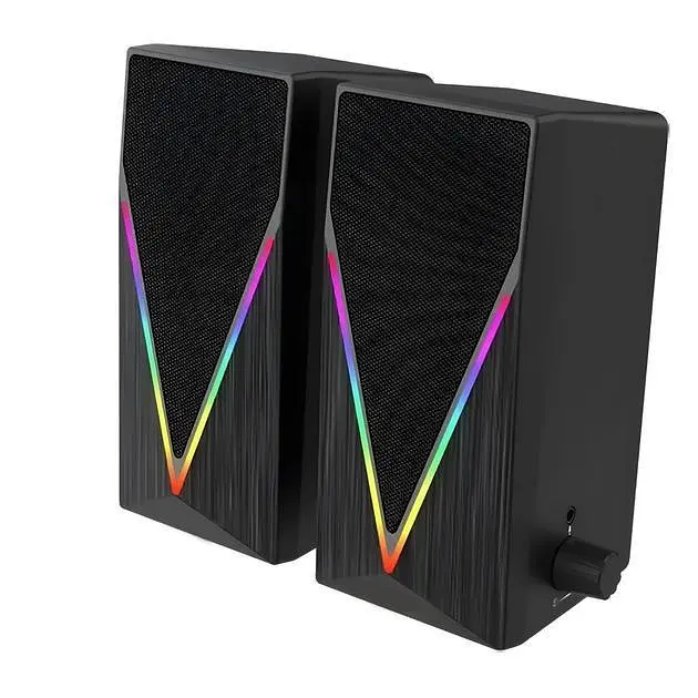 Портативні музичні колонки для комп'ютера від USB 2.0 з підсвічуванням RGB акустика для ПК 3Вт UKC 6643