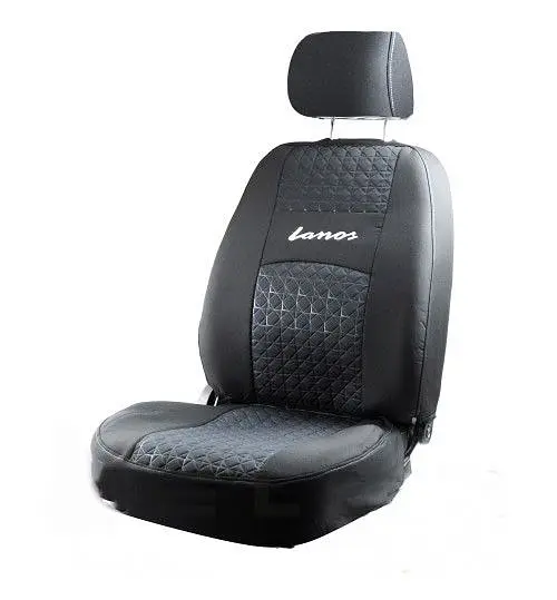 Чохли для сидінь модельні на Daewoo Lanos / Sens комплект Чорний ромб - фото 3