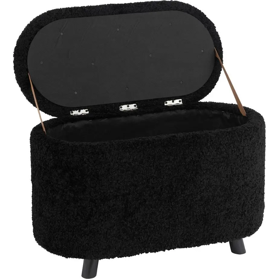 Пуф J-line з коробом на ніжках чорний (38827) - фото 2