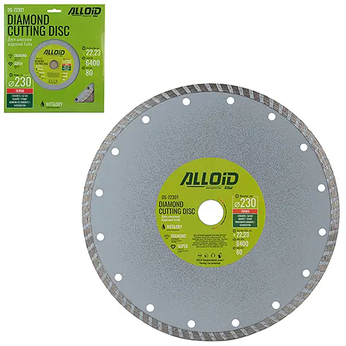 Диск алмазний відрізний Alloid Turbo 230 мм (DS-7230T)