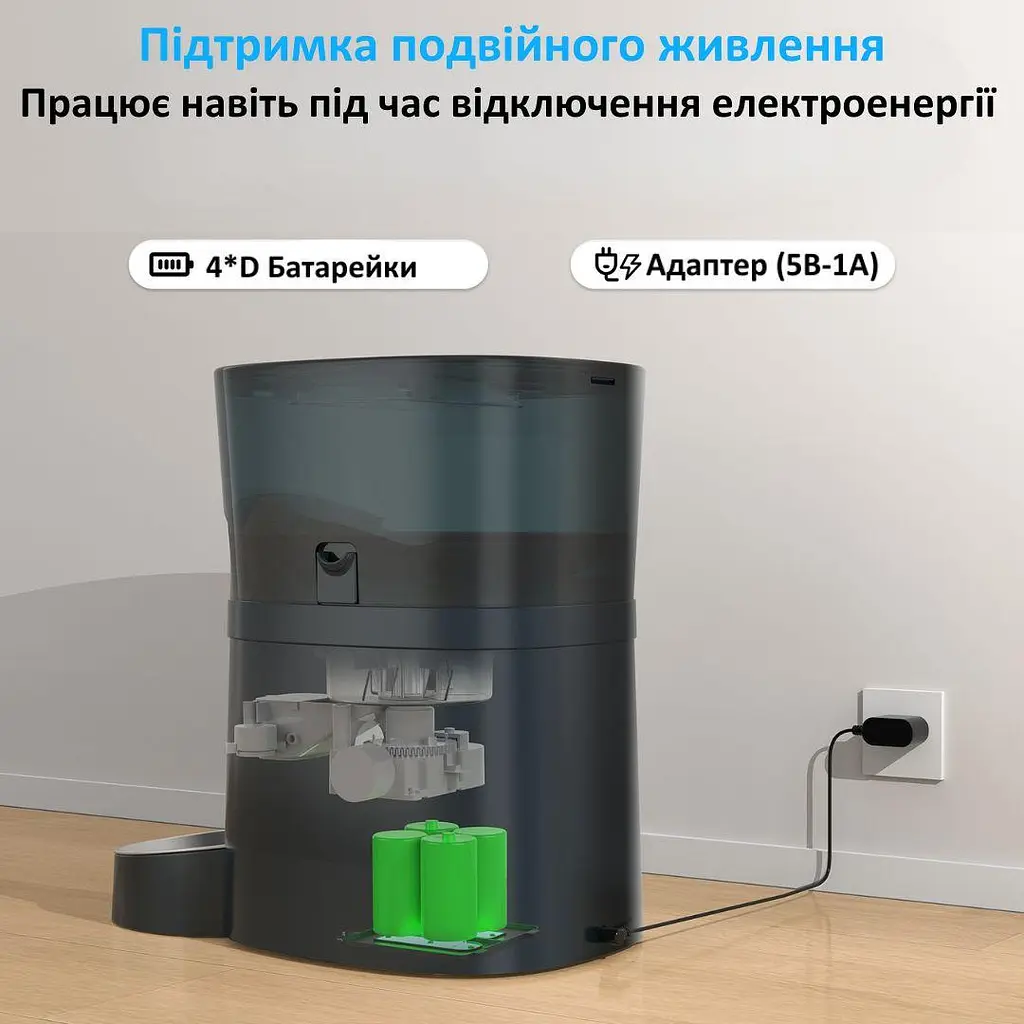 Автоматична годівниця для котів HoneyGuaridan S40 4 л, Wi-Fi зелений - фото 4