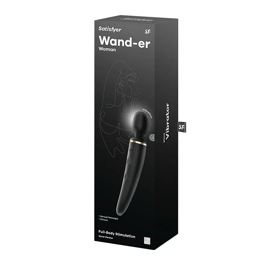 Вібромасажер Satisfyer Wand-er Woman (Black/Gold), водонепроникний, потужний, розмір XXL - фото 6