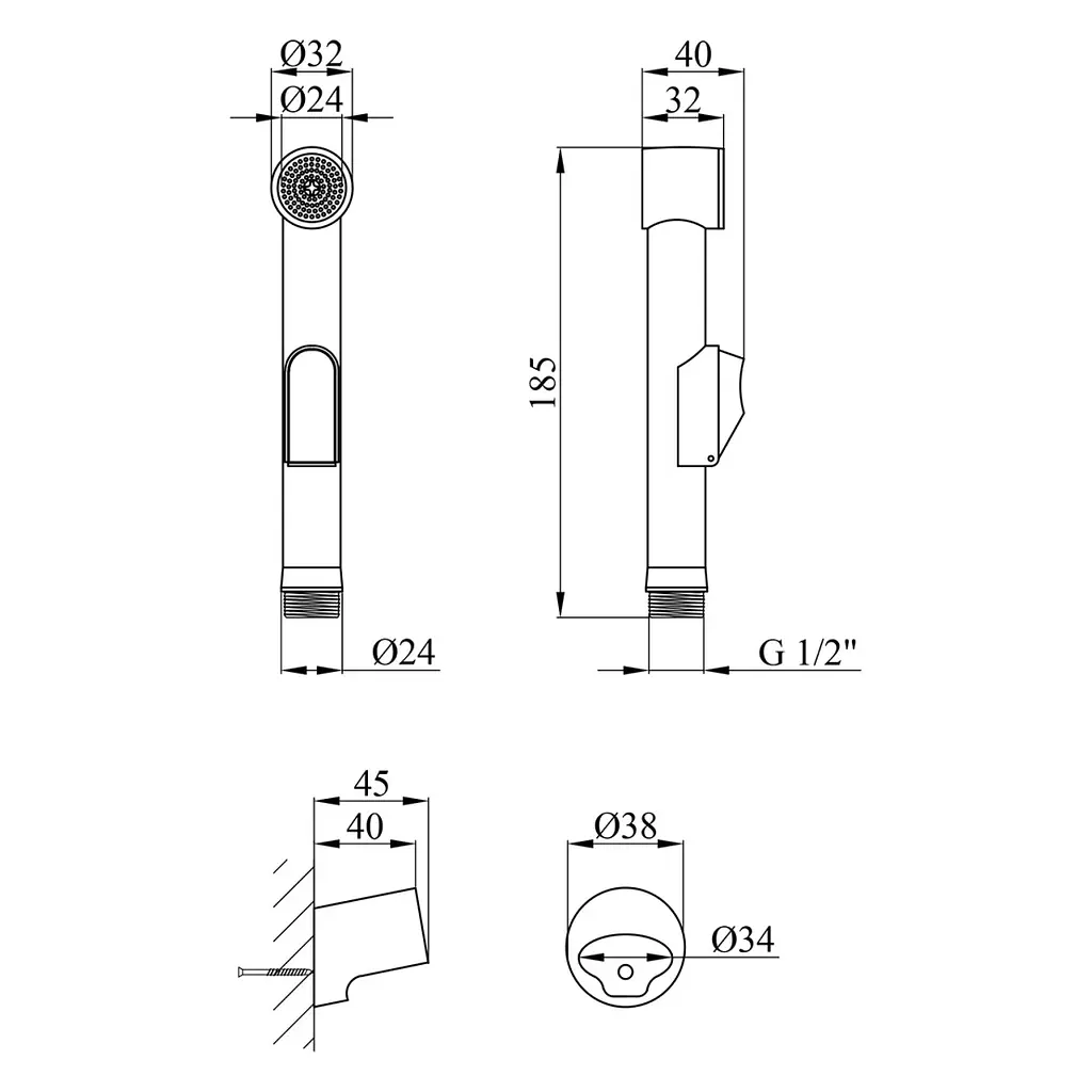 Лійка для гігієнічного душу Kroner KRM - C708 (CV023631) - фото 6