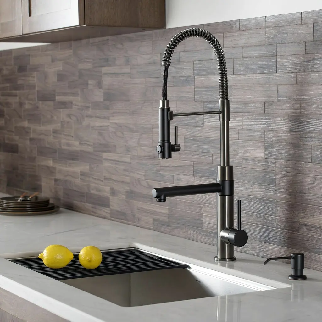 Смеситель для кухни Kraus Artec Pro KPF-1603MBSB, Черный - фото 7