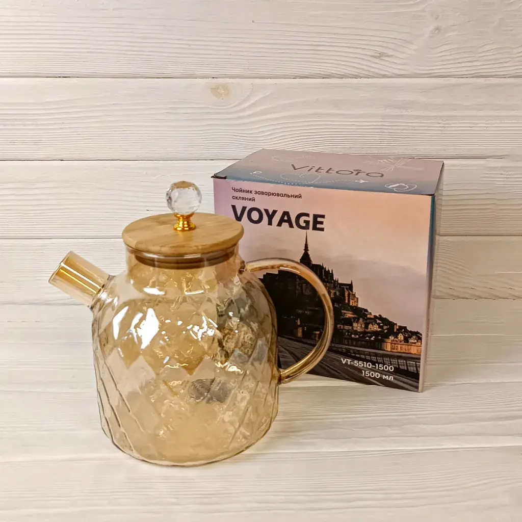 Заварник Vittora Voyage скляний 1500 мл (VT-5510-1500) - фото 2