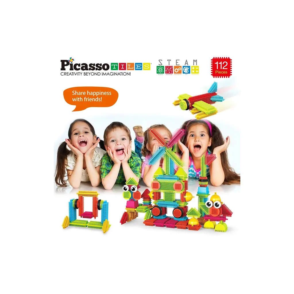 Конструктор Picasso Tiles Hedgehog Building Blocks Set 112 деталей (817338022631) - фото 5
