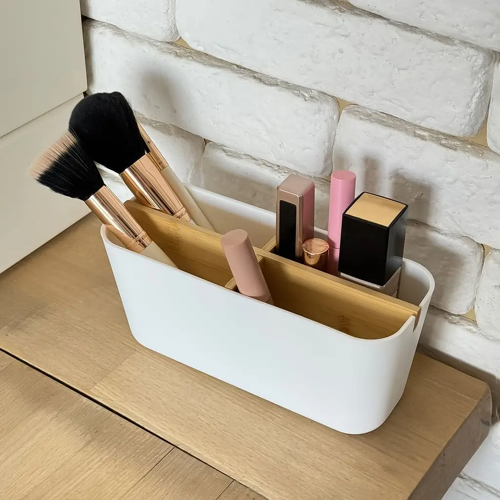 Органайзер для дрібниць МВМ My Home Scandinavia 20х8.2х8.9 см білий (FH-48 WHITE/WOOD) - фото 6