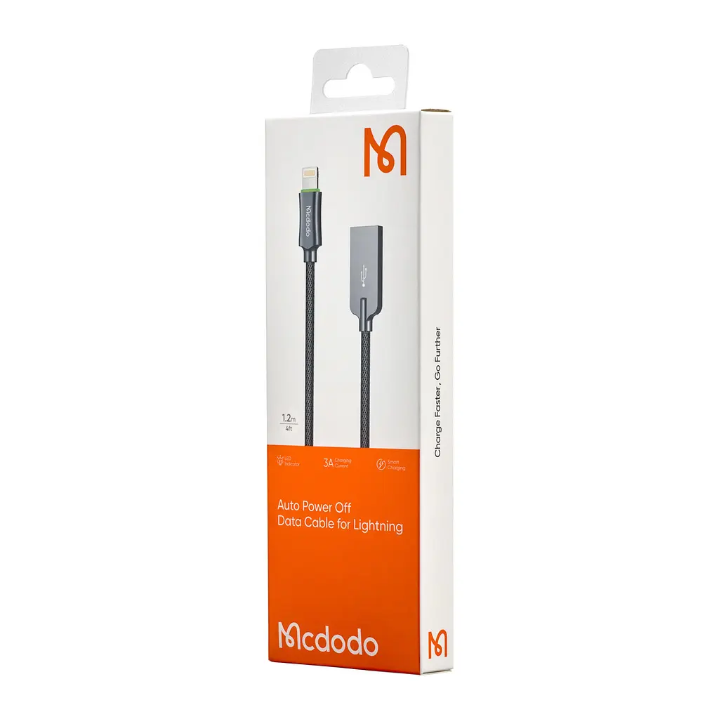 Кабель Mcdodo Knight Series Auto Power Off Lightning Cable 1.2 м CA-3901 Deep Grey - фото 2