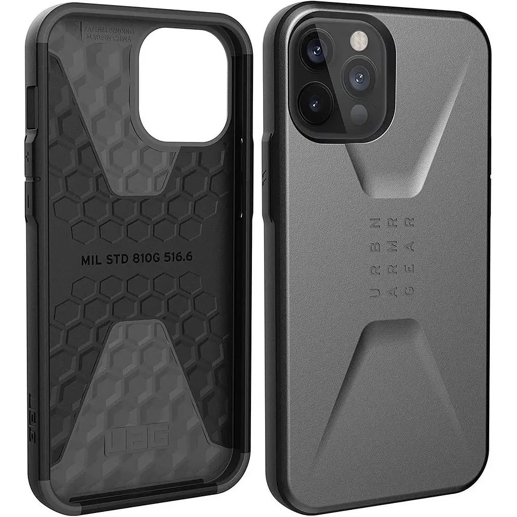 Оригинальный противоударный чехол UAG Civilian для iPhone 12 Pro Max (6.7") Silver 11236D113333 - фото 6