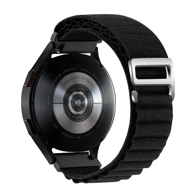 Ремінець для Samsung Galaxy Watch 5 44mm - чорний Watchbands NormalCloth ширина кріплення 20мм нейлоновий (W24-7WB77632132) - фото 2